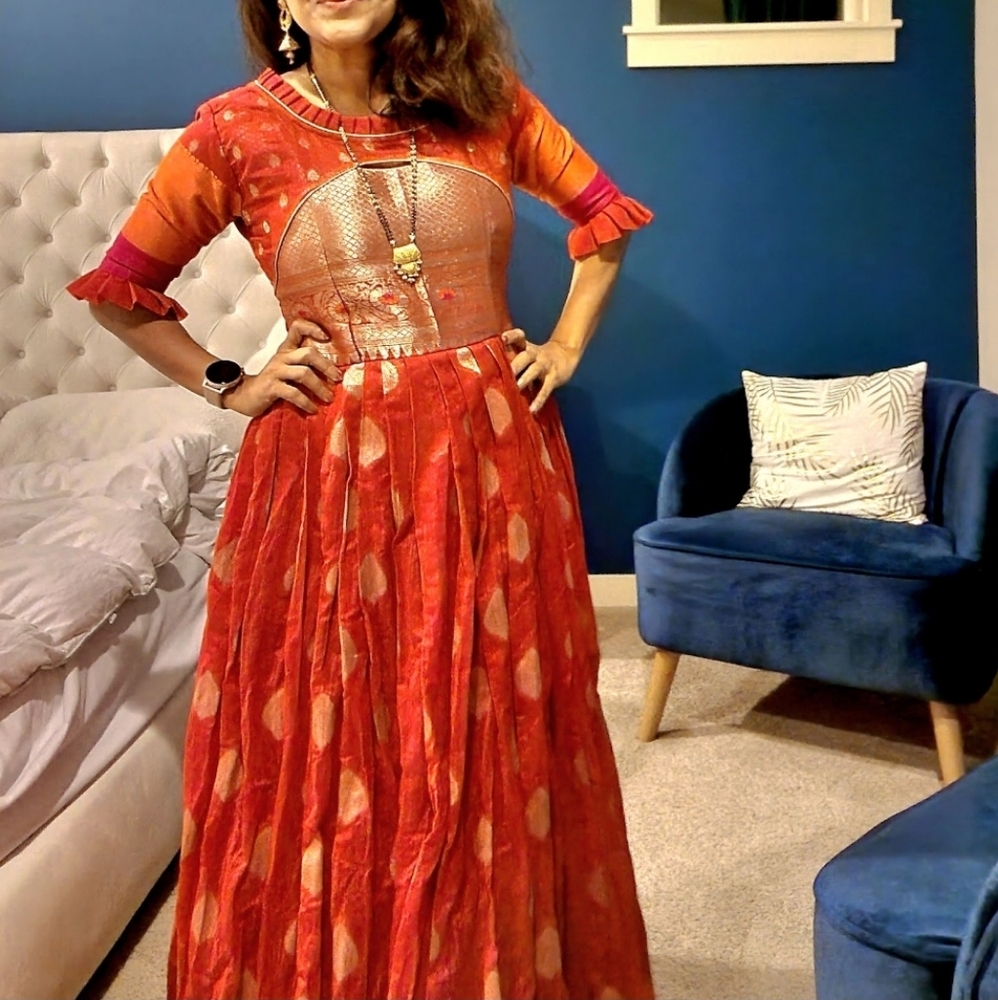 Indian Red Maxi Dress Ethnic